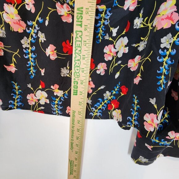 EQUIPMENT Femme Heather Flare-sleeve Floral Silk Blouse In Eclipse Multi Floral - Picture 9 of 11